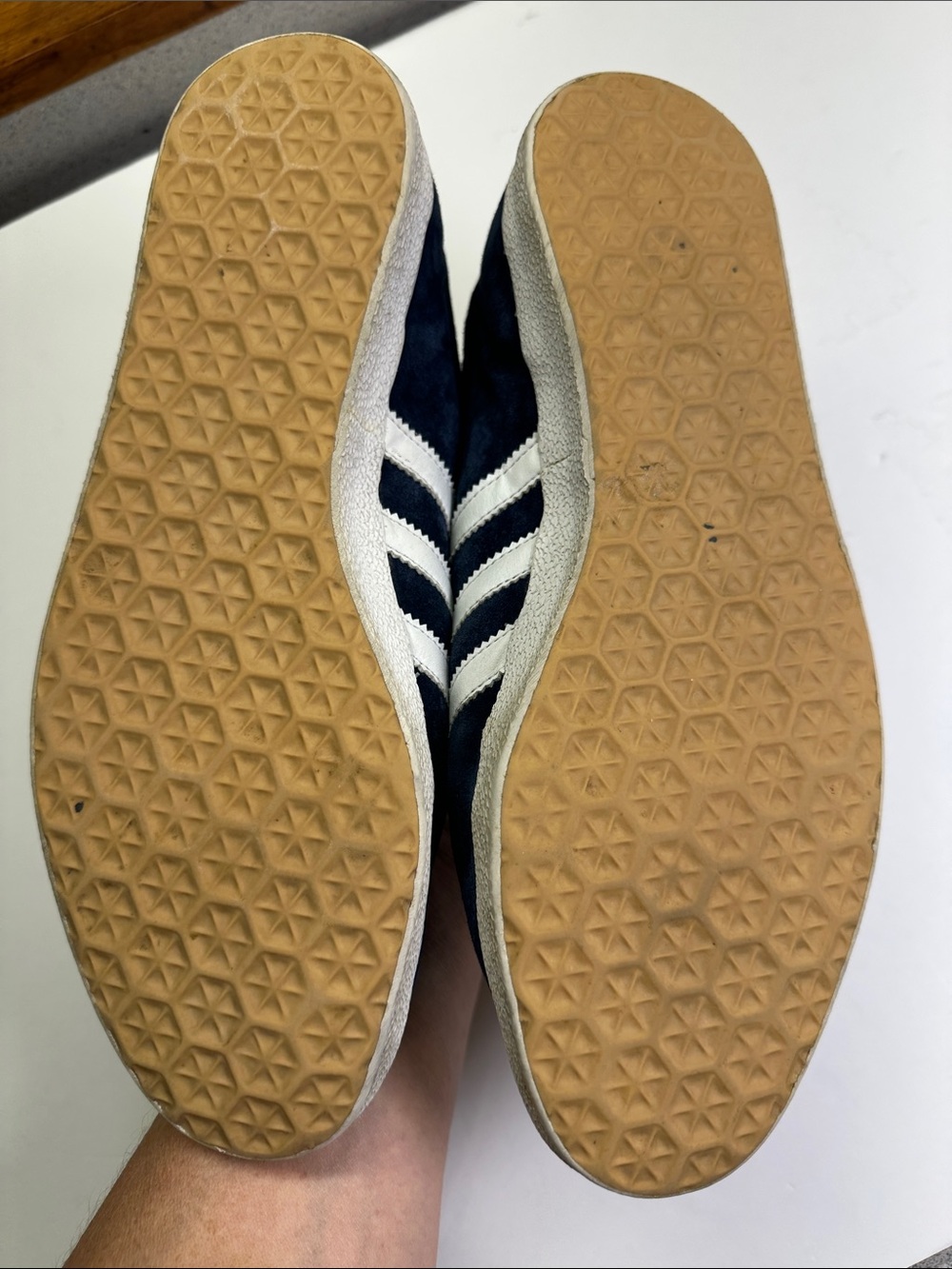 Adidas Gazelle Low Top Lace Up Sneakers, Navy Suede, White & Pink, Women's 9 - Picture 8 of 10